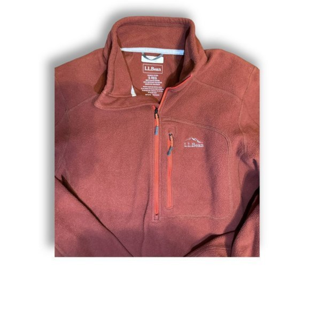 LL Bean Mens Small Slightly Fitted Fleece 1/4 Zip Pullover Jacket Sweatshirt Poc